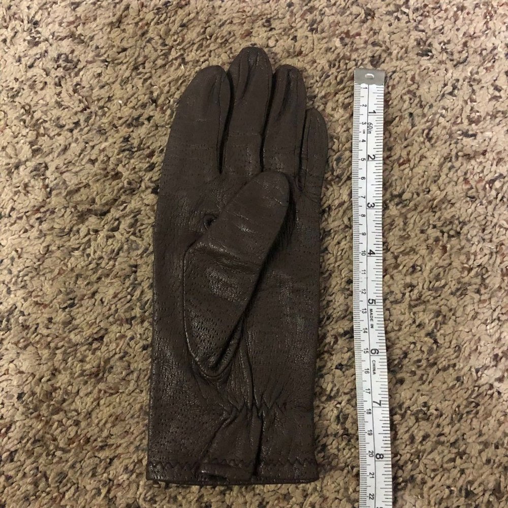 Brown Leather Gloves Womens S Used - Picture 6 of 7